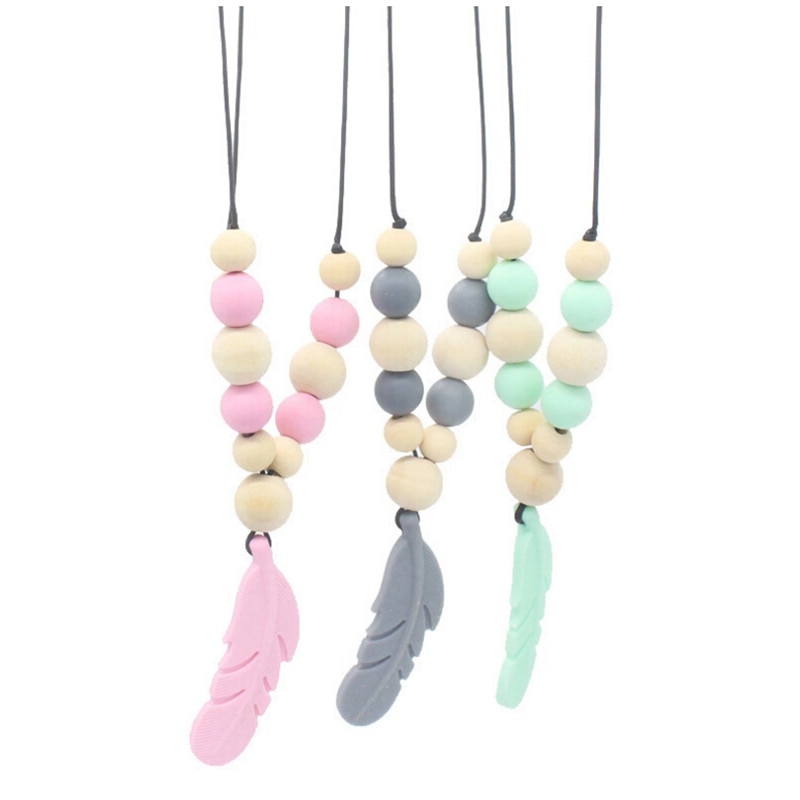 Silicone Beads Mom Teething Necklace